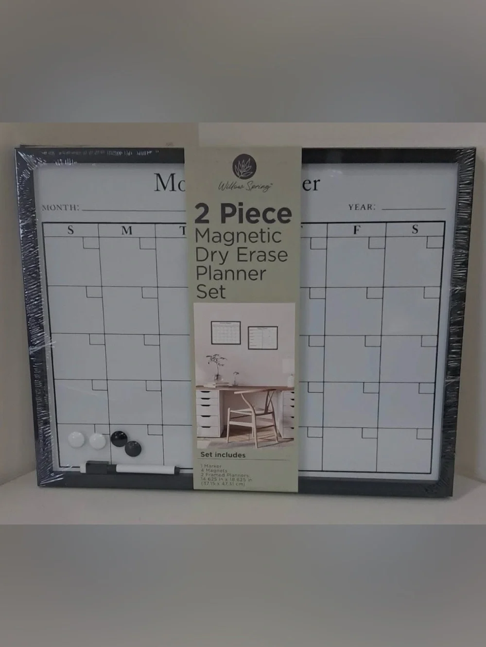 Willow Spring 2-Piece Magnetic Dry Erase Planner Set
